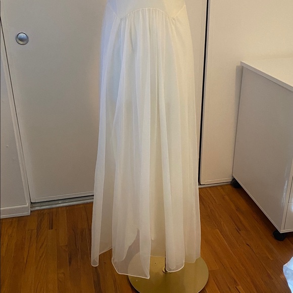 Vintage Sheer Cream Chiffon Full Length Chemise Gown Size Small - Picture 4 of 14